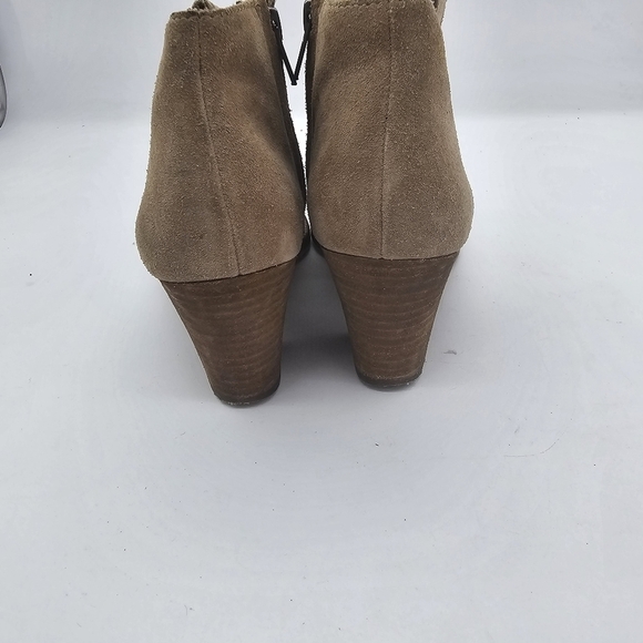 Madewell Sz 6 1/2 Billie Bootie Otter Beige E0192 Tan Zip Up Suede - Picture 9 of 13